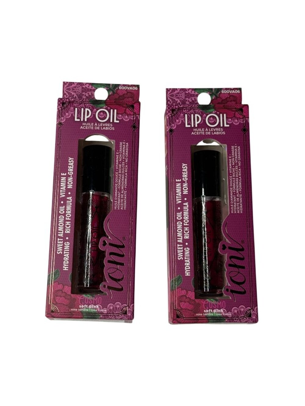 Ioni Lip Oil 2 Pack Cosmo Soft Pink Sweet Almond Hydrating New